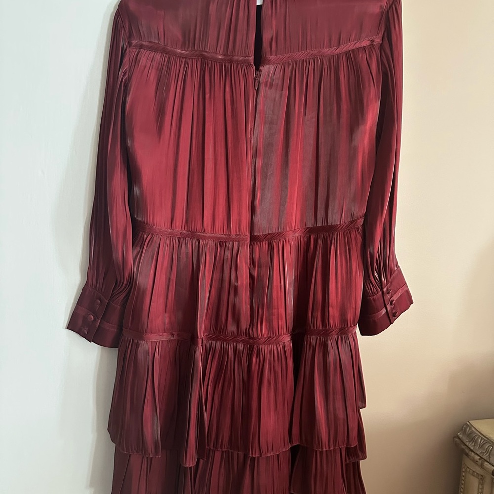 Cinq à Sept Deep Red Long Sleeve Dress